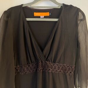 Black Sheer Sleeve Blouse